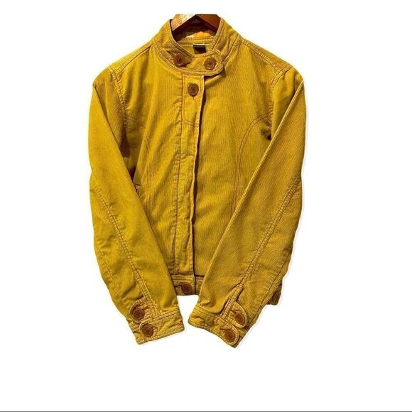 Tulle Yellow Corduroy Cropped Trucker Jacket - Picture 4 of 10